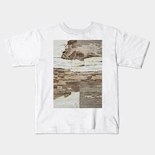 Shabby rustic weathered wood Kids T-Shirt